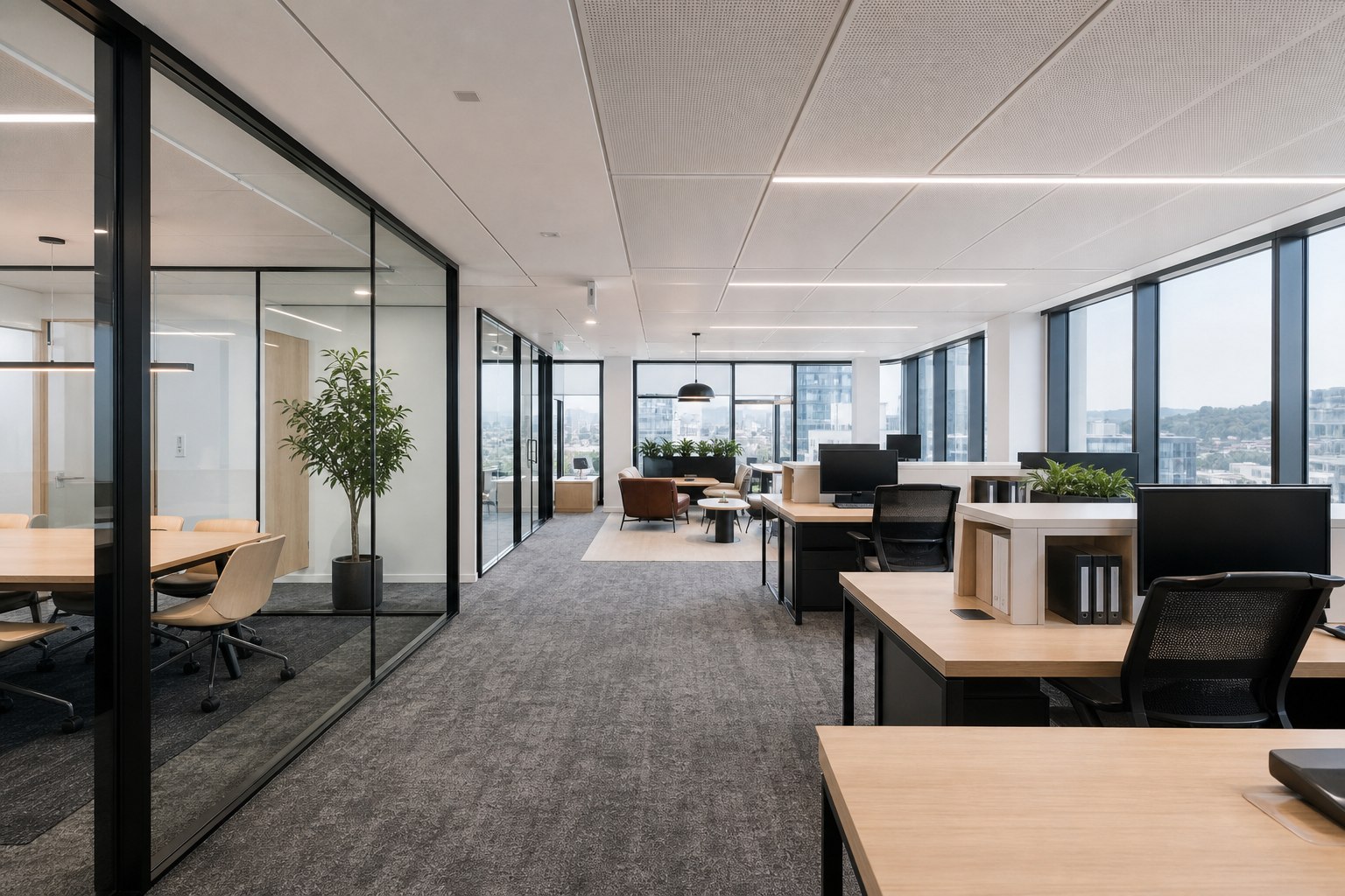 Completed bright office commercial fit-out