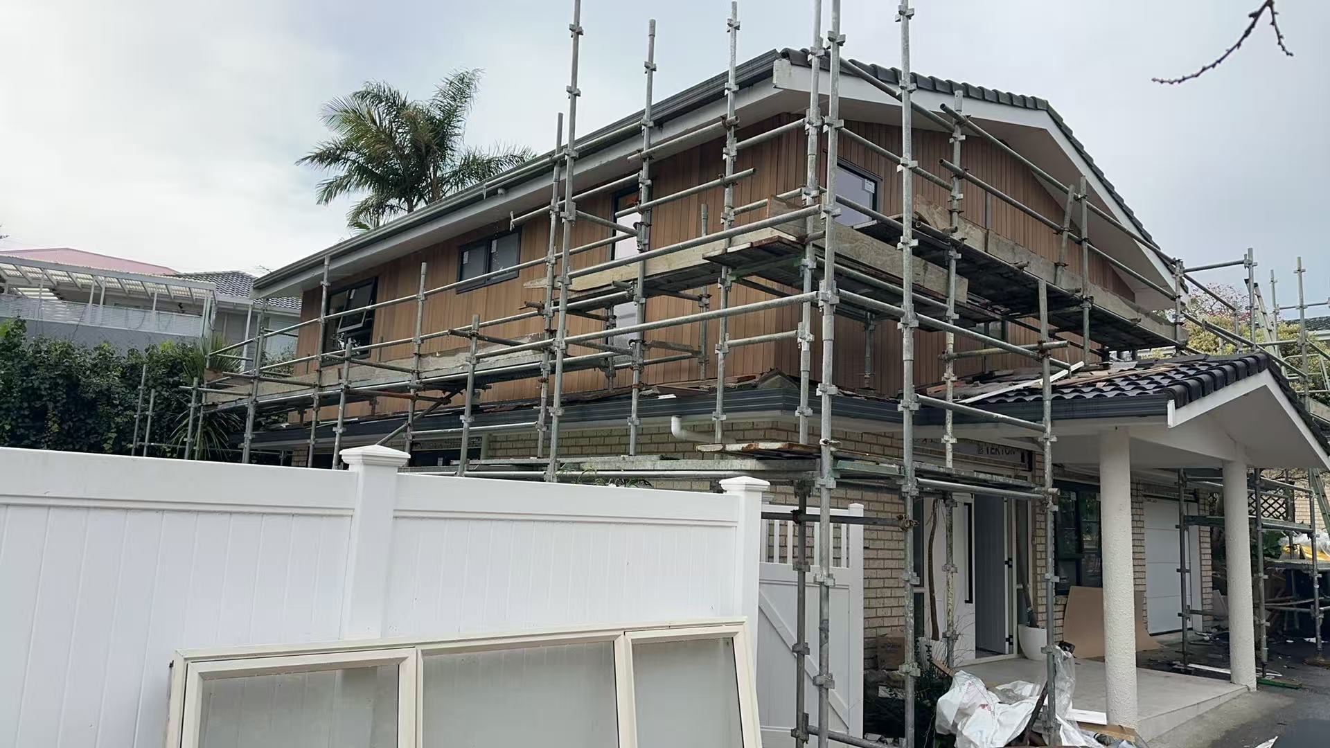 Residential recladding alteration in progress
